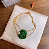 Natural Hetian Jade Retro Style Emerald Ring
