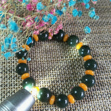 Hetian Jade Round Bead Bracelet Lucky Exorcise Evil Spirits Auspicious Amulet