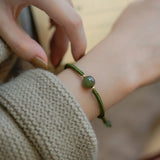 Hetian Jade Lucky Charm Adjustable Bracelet for Women