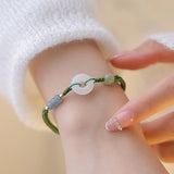Hetian Jade Lucky Charm Adjustable Bracelet for Women