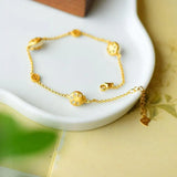 Natural Hetian Jade Enamel Porcelain Bracelet Pendant