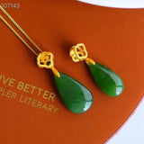 Hetian Jade Sterling Silver Lock of Good Wishes with Small Key