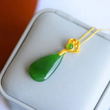 Hetian Jade S925 Sterling Silver Lock of Good Wishes with Small Key