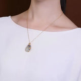 Natural Hetian Jade S925 Silver Pendant Retro Phoenix Women's Sweater Chain