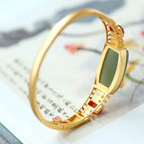 Hetian Jade S925 Silver Red Agate Bracelet Retro Style