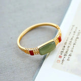 Hetian Jade S925 Silver Agate Bracelet Retro Style