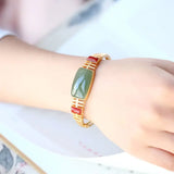 Hetian Jade S925 Silver Agate Bracelet Retro Style