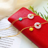 Hetian Jade Gourd Bracelet S925 Sterling Silver Turquoise Ornament