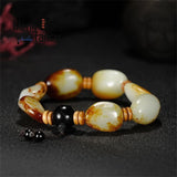 Natural Hetian Jade Seed Material Bracelet for Men Women