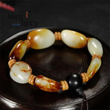Natural Hetian Jade Seed Material Bracelet for Men Women