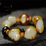 Natural Hetian Jade Seed Material Bracelet for Men Women