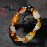 Natural Hetian Jade Seed Material Bracelet for Men Women