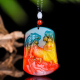 Natural Hetian Jade Tiger Pendant Necklace for Men and Women