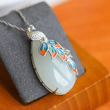 Hetian Jade Phoenix Pendant S925 Sterling Silver