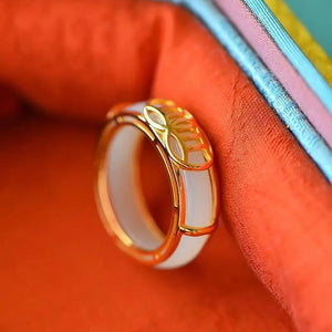 Hetian Jade Round Lucky Safeness Ring S925 Sterling Silver Coin Pendant