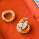 Hetian Jade Round Lucky Safeness Ring S925 Sterling Silver Coin Pendant
