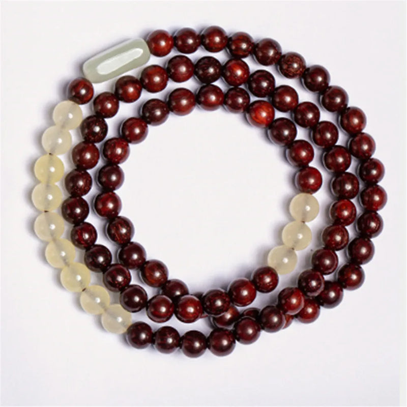 Natural Hetian Jade Yellow Chalcedony Beads Bracelet