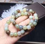 12mm Hetian Jade Beads Bracelet Lucky Safety Amulet