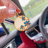 Hetian Magnolia Enamel Porcelain Pendant Necklace Chinese Retro Charm Silver