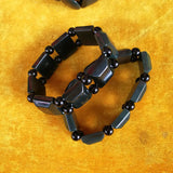 Hetian Nephrite Jade Dark Green Bracelet Square Cards Round Beads