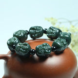 Hetian Nephrite Jade Green Bracelet Buddha Head Bracelets Sweetheart Jewelry