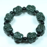 Hetian Nephrite Jade Green Bracelet Buddha Head Bracelets Sweetheart Jewelry