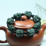 Hetian Nephrite Jade Green Bracelet Buddha Head Bracelets Sweetheart Jewelry