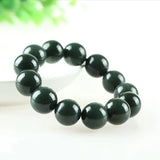 Hetian Qingyu Bead Chain Jade Bracelet Fine Jewelry Lucky Safety Amulet