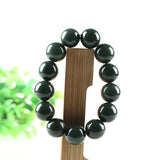 Hetian Qingyu Bead Chain Jade Bracelet Fine Jewelry Lucky Safety Amulet