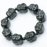 Hetian Qingyu Buddha Head Jade Bracelet Fine Jewelry Lucky Safety