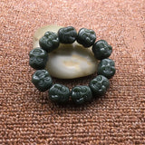 Hetian Qingyu Buddha Head Beads Jade Bracelet Lucky Safety Auspicious Amulet