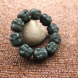 Hetian Qingyu Buddha Head Beads Jade Bracelet Lucky Safety Auspicious Amulet