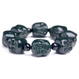Hetian Qingyu Buddha Head Jade Bracelet Fine Jewelry Lucky Safety