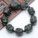Hetian Qingyu Buddha Head Jade Bracelet Fine Jewelry Lucky Safety