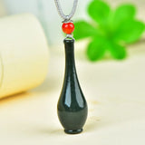 Hetian Sapphire Vase Pendant Safe Couple Men Women Jade Necklace Jewelry
