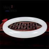 Hetian Sheep Fat Jade Round Bangle Bracelet Women