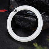 Hetian Sheep Fat Jade Round Bangle Bracelet Women