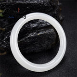 Hetian Sheep Fat Jade Round Bangle Bracelet Women