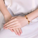 Hetian South Red Goldfish Turquoise Silver Bracelet