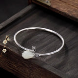 Hetian Chalcedony Classic Magnolia Bracelet Phoenix Boho Style