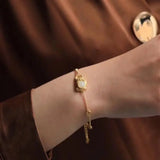 Hetian Chalcedony Golden Frog Ingot Bracelet Chinese Style Retro Classic