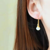 Hetian Jade Geometric Earrings Retro Chinese Style Silver Jewelry