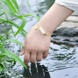 Hetian Jade Geometric Tag Pendant Bracelet Silver Jewelry