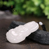 Natural Hetian Jade Guanyin Pendant Amulets Charms Jewelry Couples Gift