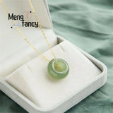 Natural Hetian Jade Safety Buckle Clavicle Chain Women's Accessories
