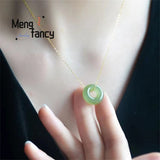 Natural Hetian Jade Safety Buckle Clavicle Chain Women's Accessories