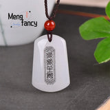 Natural Hetian Jade Tiger Pendant Charms Jewelry Women Men Engraver Amulet