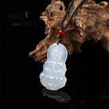 Natural Hetian Jade Wishful Gourd Buddha Pendant