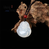 Natural Hetian Jade Wishful Gourd Buddha Pendant