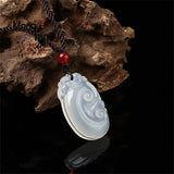 Natural Hetian Jade Wishful Gourd Buddha Pendant